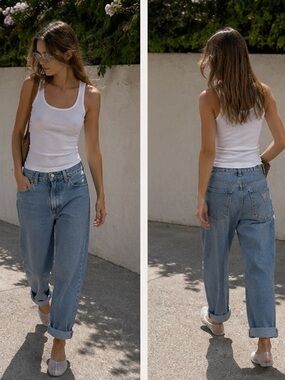 Vintage GUESS USA Baggy Jeans | Light Wash High Rise | 90s Denim- Sz 25